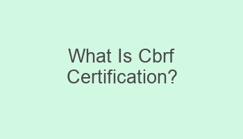 what is cbrf certification 100975