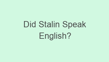 did stalin speak english 101479