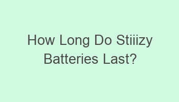 how long do stiiizy batteries last 102175