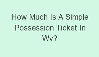 how much is a simple possession ticket in wv 102226