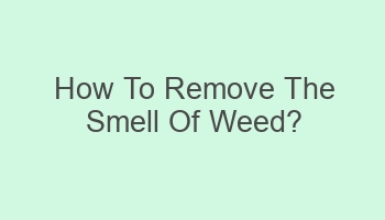 how to remove the smell of weed 101350