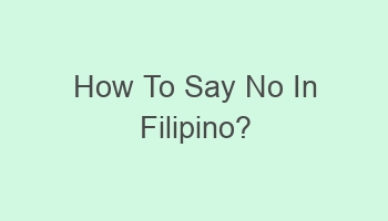 how to say no in filipino 102134