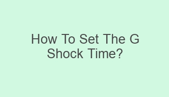 how to set the g shock time 101818