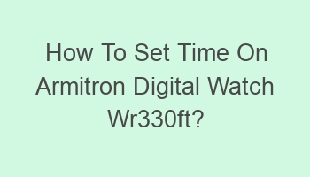 how to set time on armitron digital watch wr330ft 102562