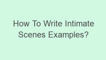 how to write intimate scenes