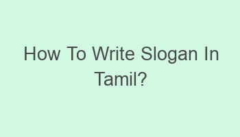 how to write slogan in tamil 102086