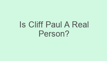 is cliff paul a real person 101481