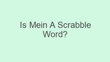 is mein a scrabble word 102016