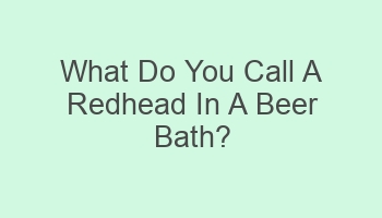 what do you call a redhead in a beer bath 102004