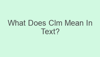 what does clm mean in