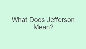 what does jefferson mean 101595