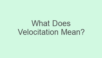 what does velocitation mean 101627