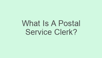 what is a postal service clerk 101768