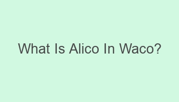 what is alico in waco 101244