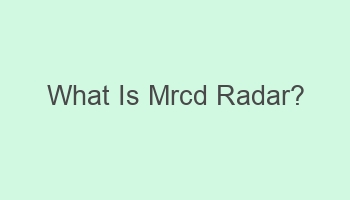 what is mrcd radar 102363