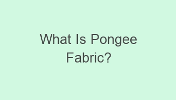 what is pongee fabric 102089