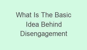 what is the basic idea behind disengagement theory 101925