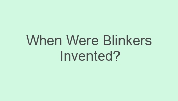 when were blinkers invented 101250