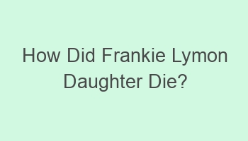 how did frankie lymon daughter die 102992