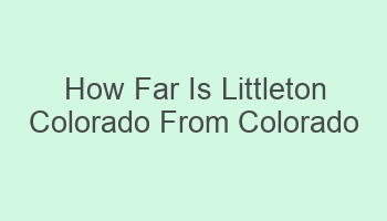 how far is littleton colorado from colorado springs 103896