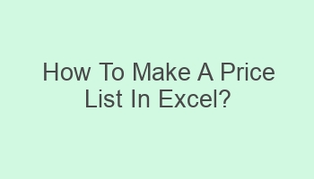 how to make a price list in