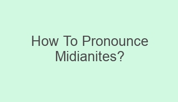 how to pronounce midianites 104047