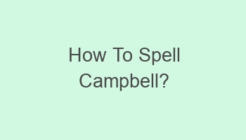 how to spell campbell 104078