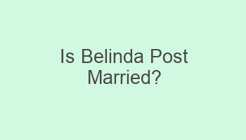 is belinda post married 102807