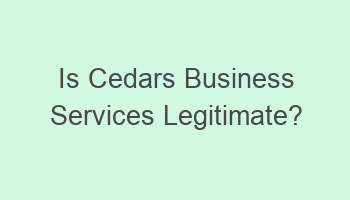 is cedars business services legitimate 102983