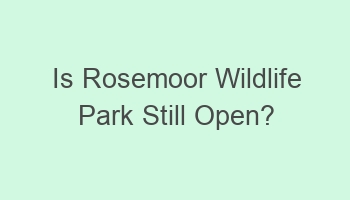 is rosemoor wildlife park still open 104065