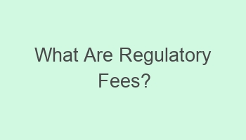 what are regulatory fees 104109