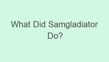 what did samgladiator do 103657