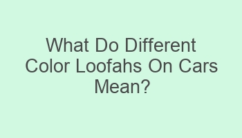 what do different color loofahs on cars mean 103365