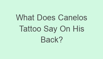 what does canelos tattoo say on his back 103025