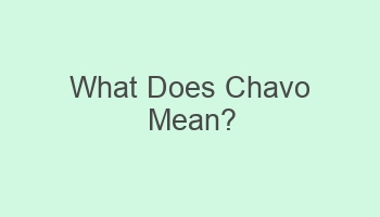 what does chavo mean 103209