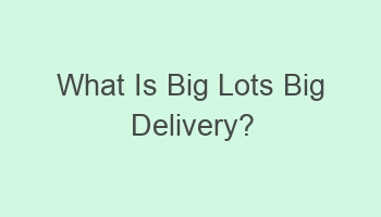 what is big lots big delivery 102844