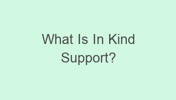 what is in kind support 104141