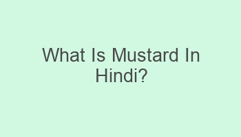 what is mustard in hindi 102649