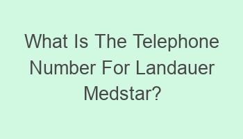 what is the telephone number for landauer medstar 104039