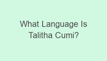 what language is talitha cumi 103908