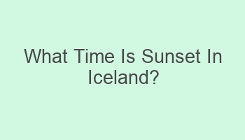 what time is sunset in iceland 103336