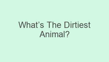 whatcabcs the dirtiest animal 103940