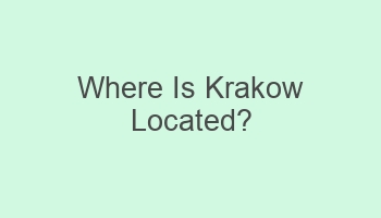 where is krakow located 103325