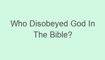 who disobeyed god in the bible 103892