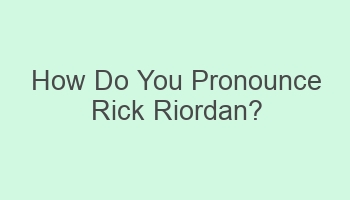 how do you pronounce rick riordan 105316