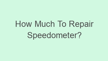 how much to repair speedometer 104618