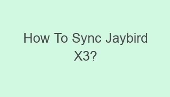 how to sync jaybird