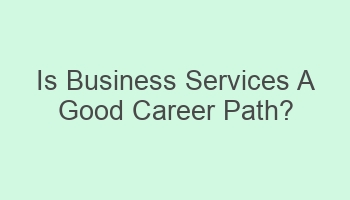 is business services a good career path 104528