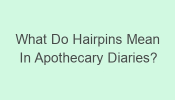 what do hairpins mean in apothecary diaries 105676