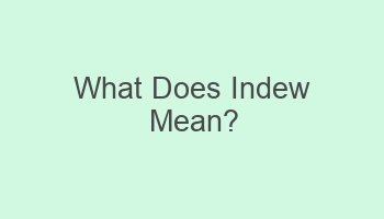 what does indew mean 104329